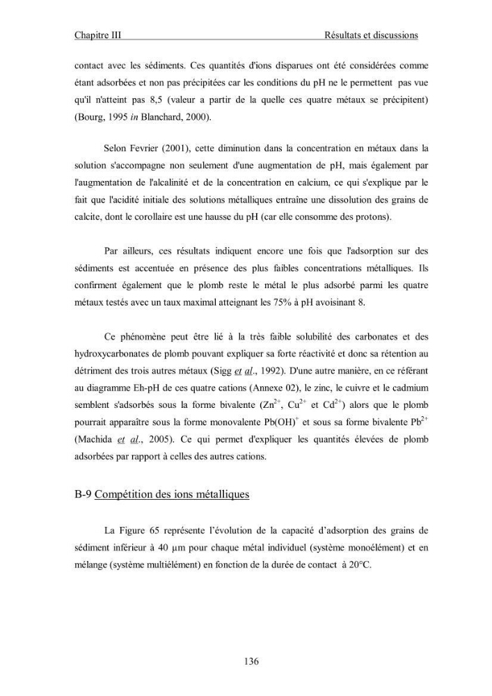 Etude du comportement des métaux lourds Pb, Zn, Cu et Cd en surface d\'une matrice de type sédiment