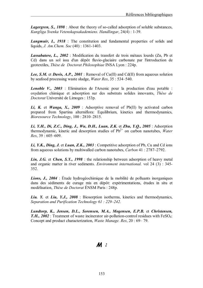 Etude du comportement des métaux lourds Pb, Zn, Cu et Cd en surface d\'une matrice de type sédiment