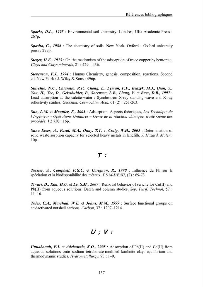 Etude du comportement des métaux lourds Pb, Zn, Cu et Cd en surface d\'une matrice de type sédiment