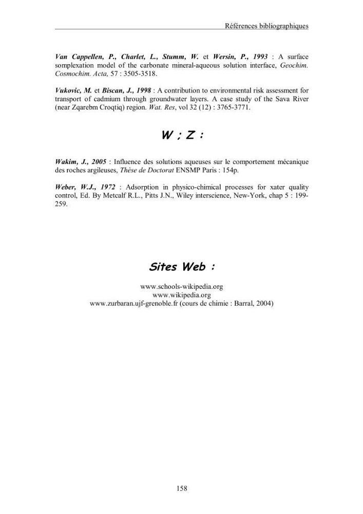 Etude du comportement des métaux lourds Pb, Zn, Cu et Cd en surface d\'une matrice de type sédiment