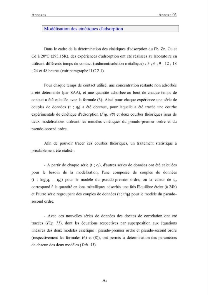 Etude du comportement des métaux lourds Pb, Zn, Cu et Cd en surface d\'une matrice de type sédiment
