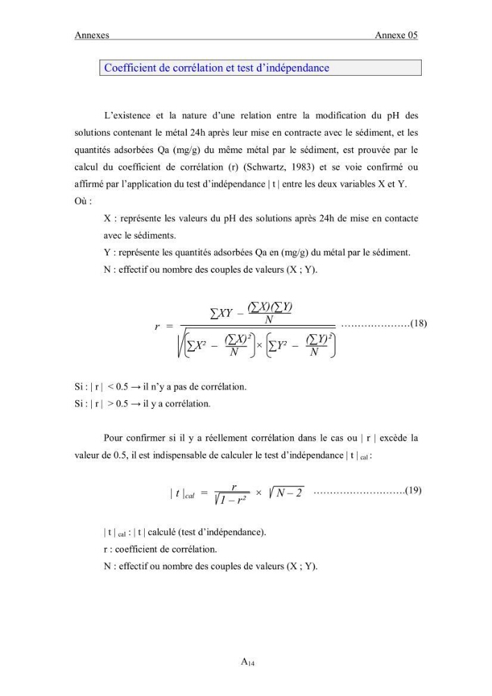 Etude du comportement des métaux lourds Pb, Zn, Cu et Cd en surface d\'une matrice de type sédiment