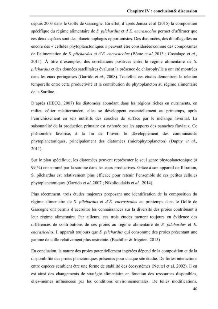 Contribution à l\'étude de la relation proies-prédateurs au sein des écosystèmes pélagiques de la côte Algérienne: