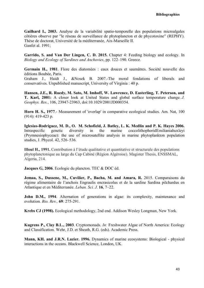 Contribution à l\'étude de la relation proies-prédateurs au sein des écosystèmes pélagiques de la côte Algérienne: