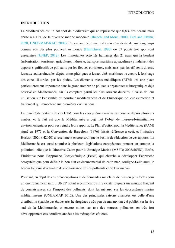 Apports et accumulation des métaux traces dans les sédiments des baies d’Alger et de Marseille