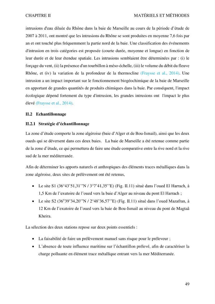 Apports et accumulation des métaux traces dans les sédiments des baies d’Alger et de Marseille