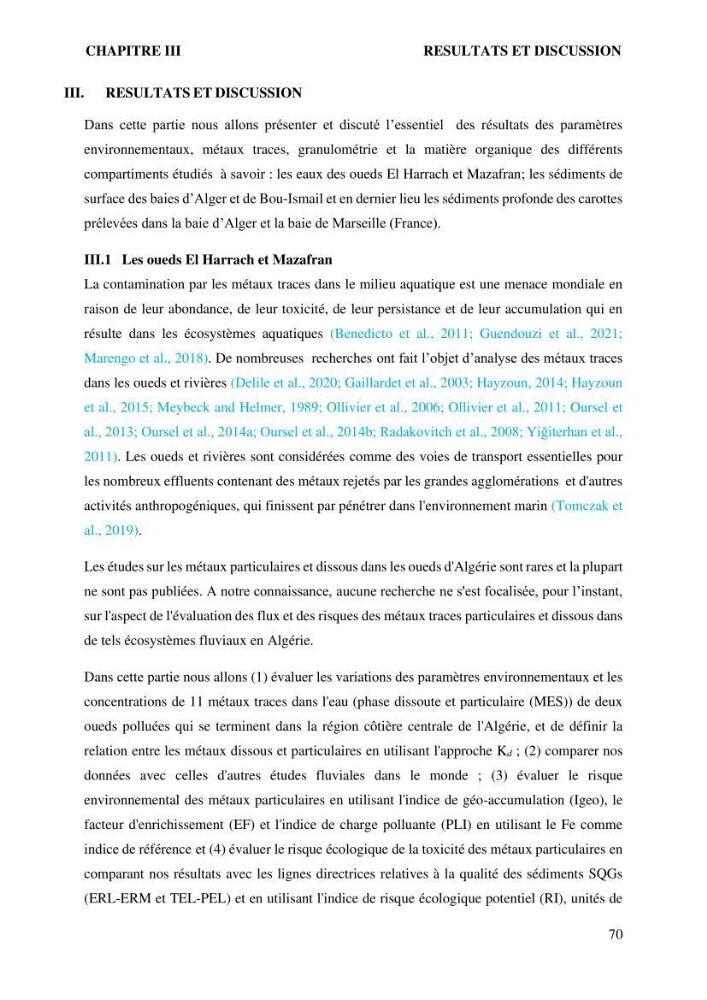 Apports et accumulation des métaux traces dans les sédiments des baies d’Alger et de Marseille