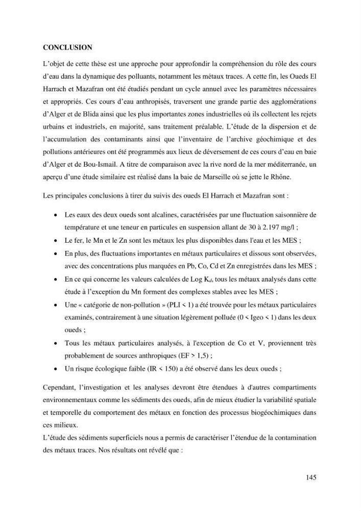 Apports et accumulation des métaux traces dans les sédiments des baies d’Alger et de Marseille