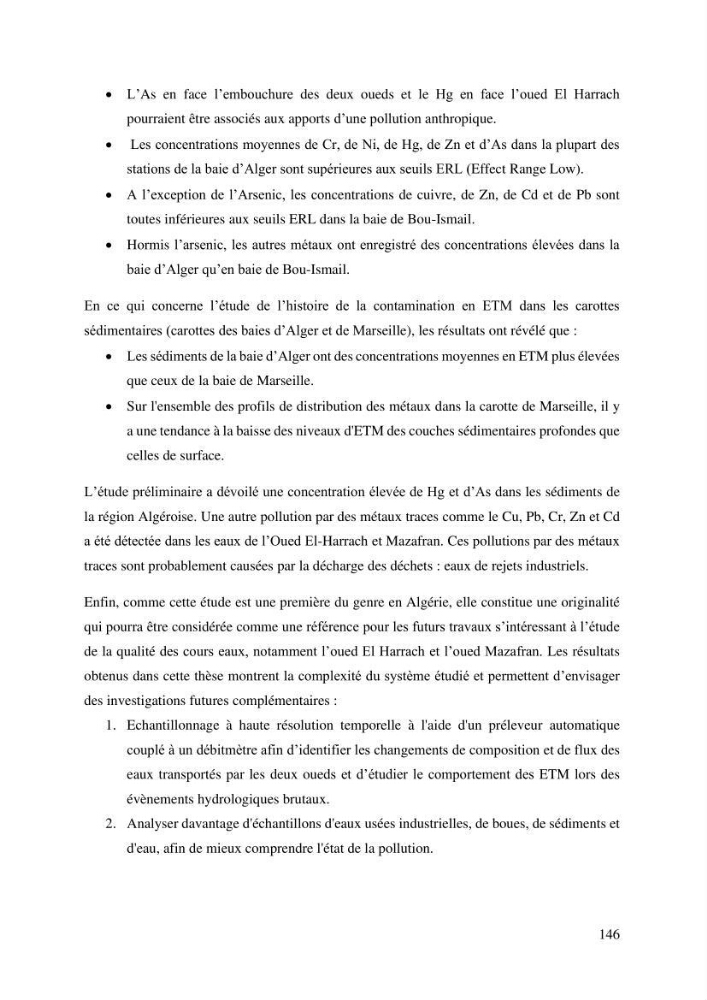 Apports et accumulation des métaux traces dans les sédiments des baies d’Alger et de Marseille