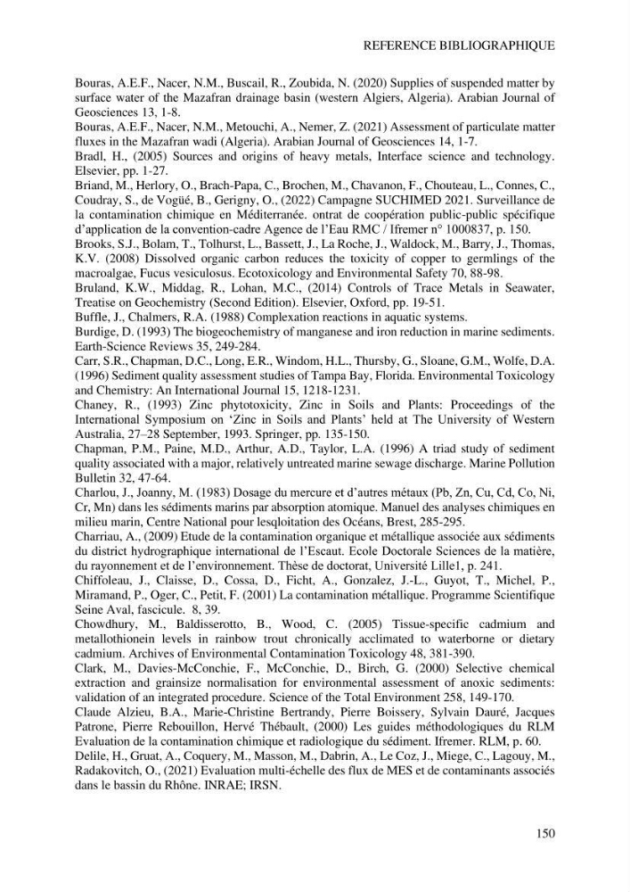 Apports et accumulation des métaux traces dans les sédiments des baies d’Alger et de Marseille