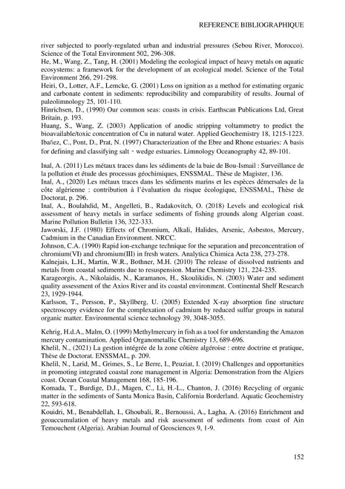 Apports et accumulation des métaux traces dans les sédiments des baies d’Alger et de Marseille