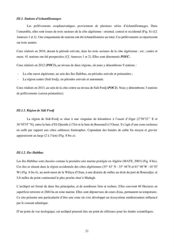 Peuplement de meduses des côtes Algeriennes