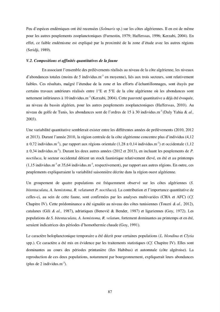 Peuplement de meduses des côtes Algeriennes