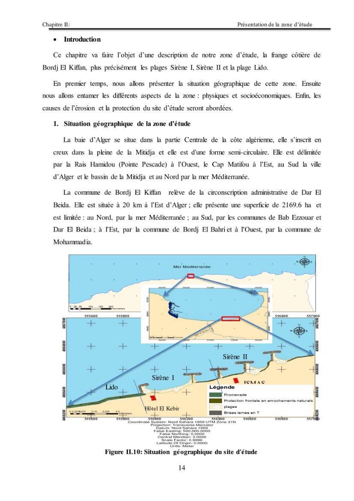 Impacts de l\'implantation des ouvrages de protection sur frange côtière de Bordj El Kiiffan