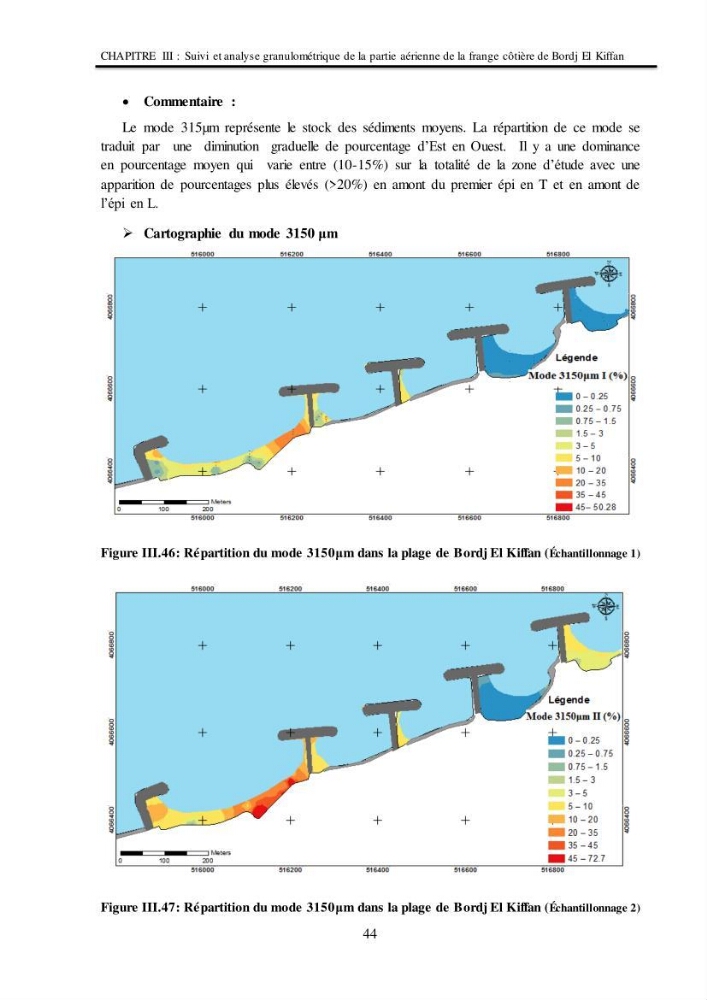 Impacts de l\'implantation des ouvrages de protection sur frange côtière de Bordj El Kiiffan