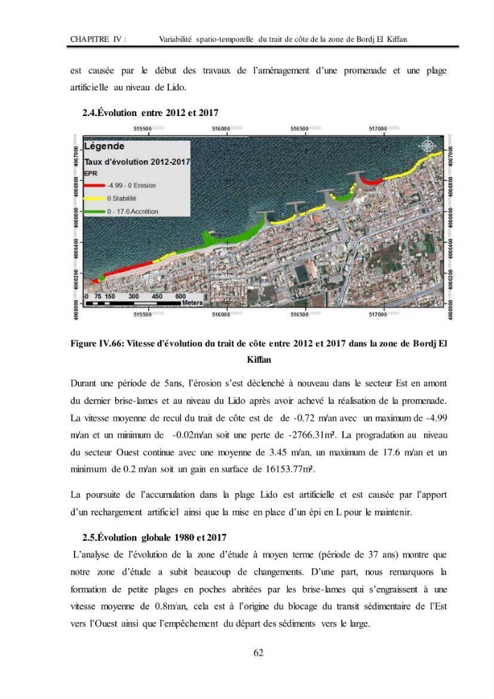Impacts de l\'implantation des ouvrages de protection sur frange côtière de Bordj El Kiiffan