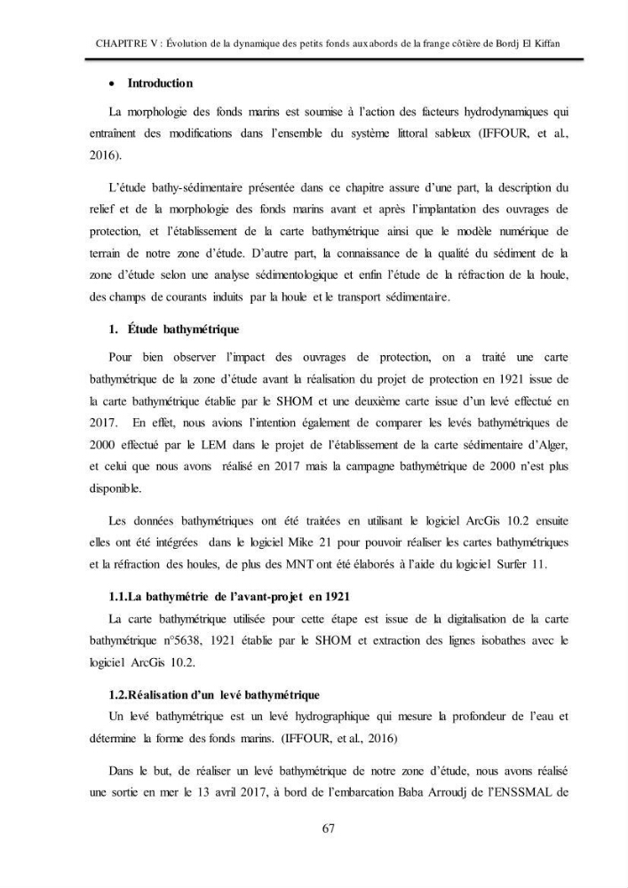 Impacts de l\'implantation des ouvrages de protection sur frange côtière de Bordj El Kiiffan