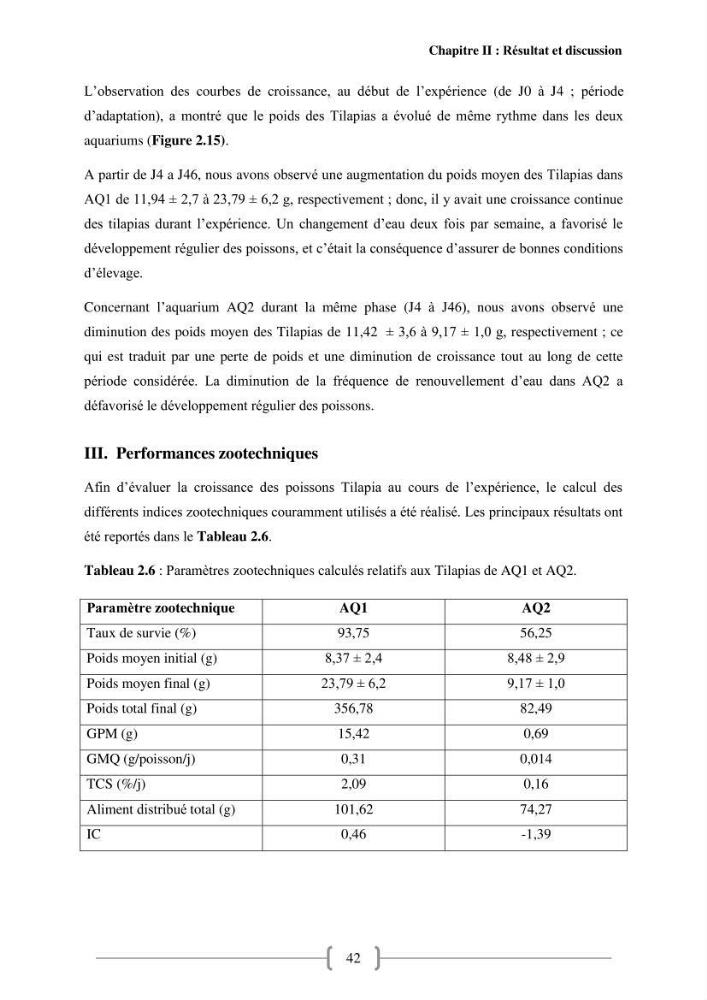 Effet de la qualité de l’eau sur la croissance des poissons d’eau douce