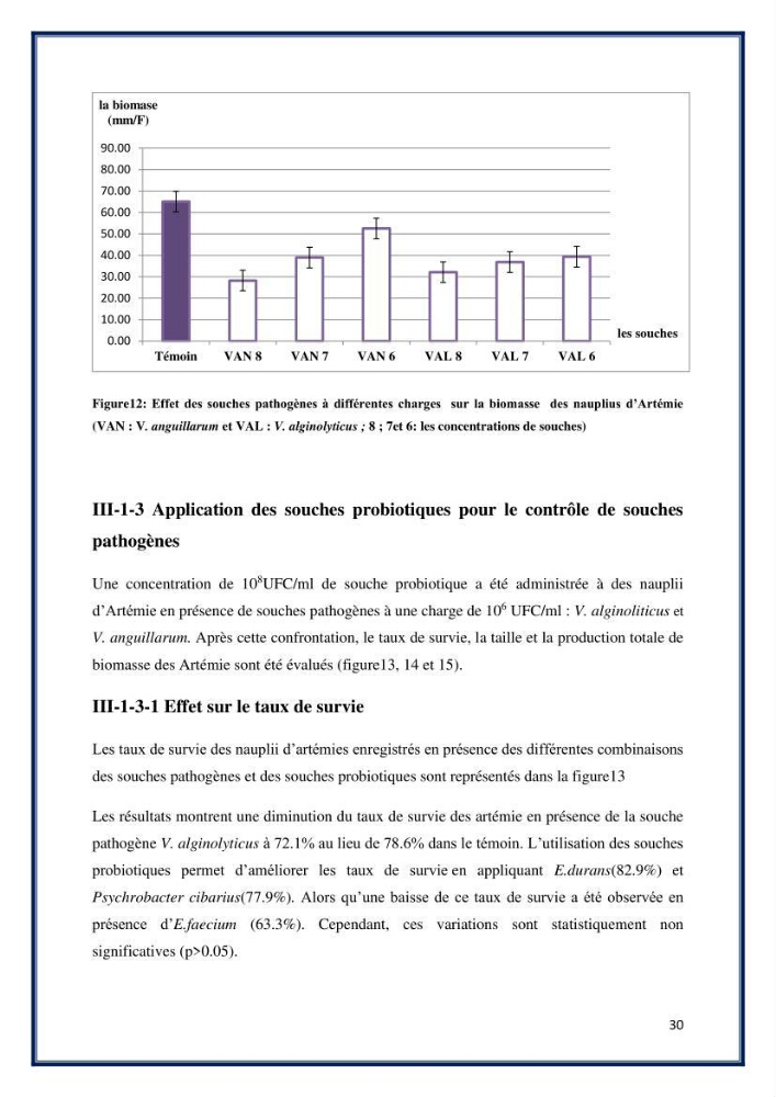 Application des souches à potentiel probiotique dans un élevage d’Artémie: