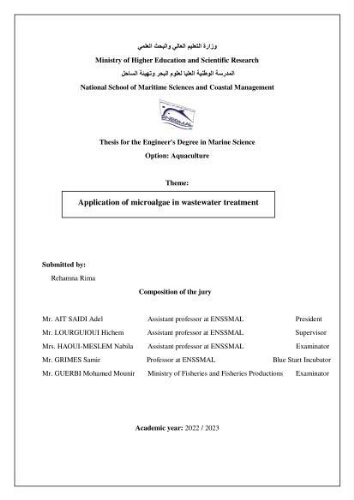 Application of microalgae in wastewater treatment Application of microalgae in wastewater treatment