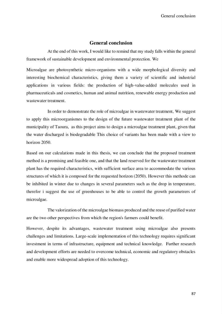 Application of microalgae in wastewater treatment