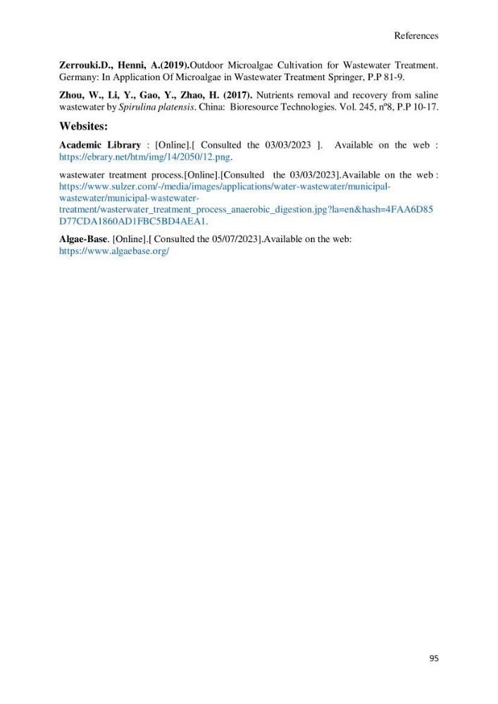 Application of microalgae in wastewater treatment