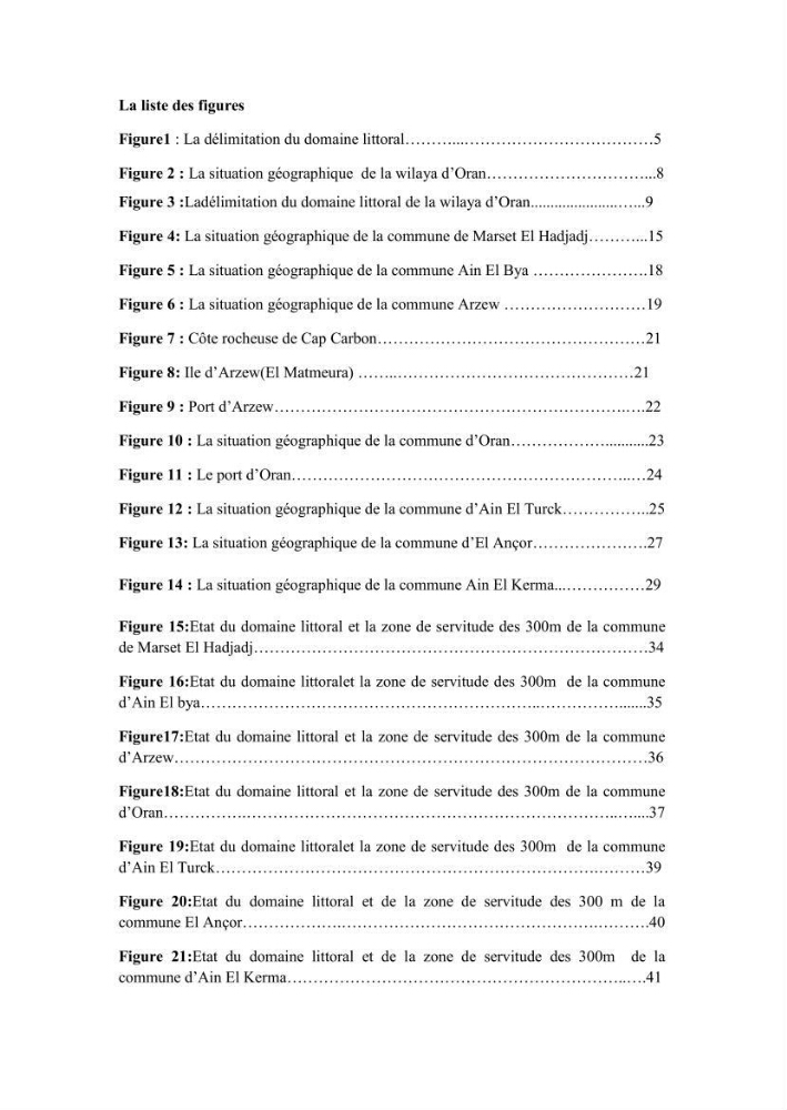 Evaluation de la mise en oeuvre de la loi n° 02-02 relative à la protection et à la valorisation du littoral au niveau de la wilaya d\'Oran