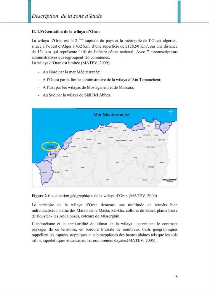 Evaluation de la mise en oeuvre de la loi n° 02-02 relative à la protection et à la valorisation du littoral au niveau de la wilaya d\'Oran