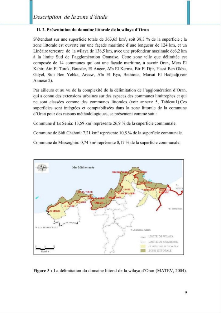 Evaluation de la mise en oeuvre de la loi n° 02-02 relative à la protection et à la valorisation du littoral au niveau de la wilaya d\'Oran
