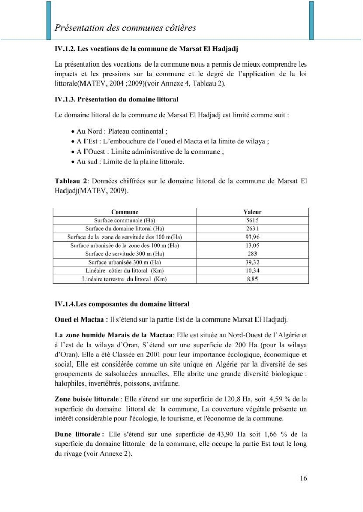 Evaluation de la mise en oeuvre de la loi n° 02-02 relative à la protection et à la valorisation du littoral au niveau de la wilaya d\'Oran