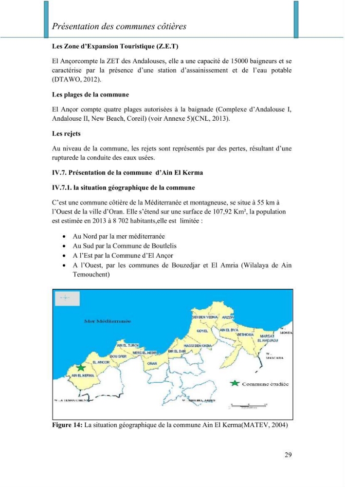 Evaluation de la mise en oeuvre de la loi n° 02-02 relative à la protection et à la valorisation du littoral au niveau de la wilaya d\'Oran