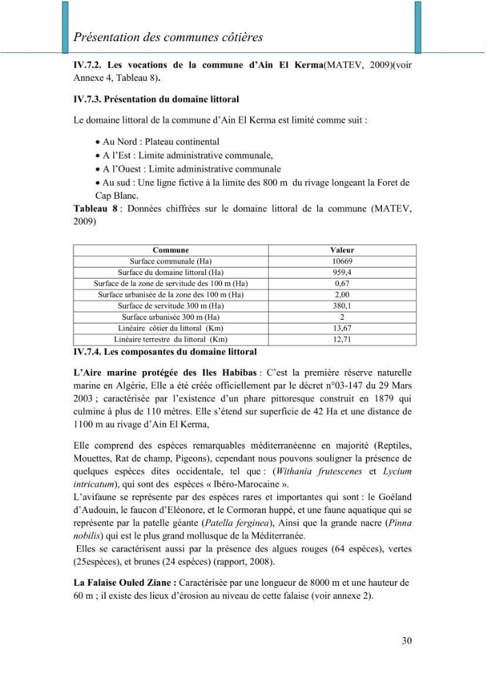 Evaluation de la mise en oeuvre de la loi n° 02-02 relative à la protection et à la valorisation du littoral au niveau de la wilaya d\'Oran