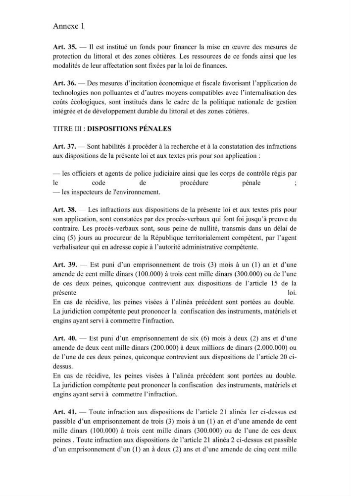 Evaluation de la mise en oeuvre de la loi n° 02-02 relative à la protection et à la valorisation du littoral au niveau de la wilaya d\'Oran