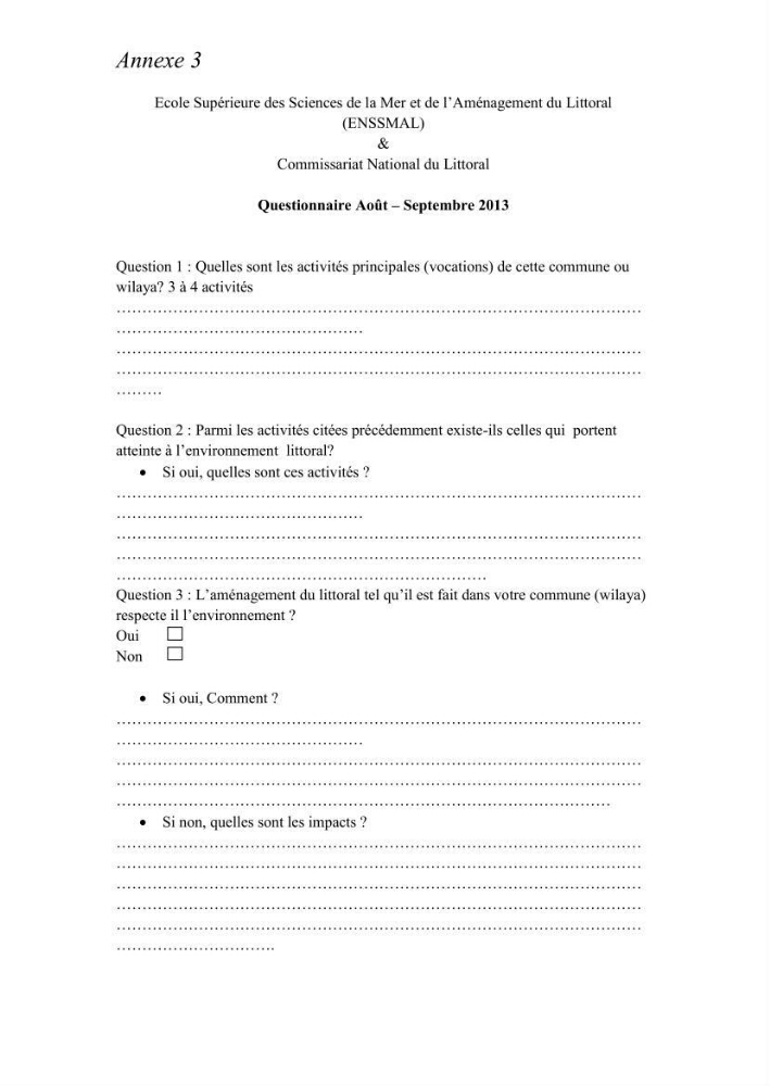 Evaluation de la mise en oeuvre de la loi n° 02-02 relative à la protection et à la valorisation du littoral au niveau de la wilaya d\'Oran