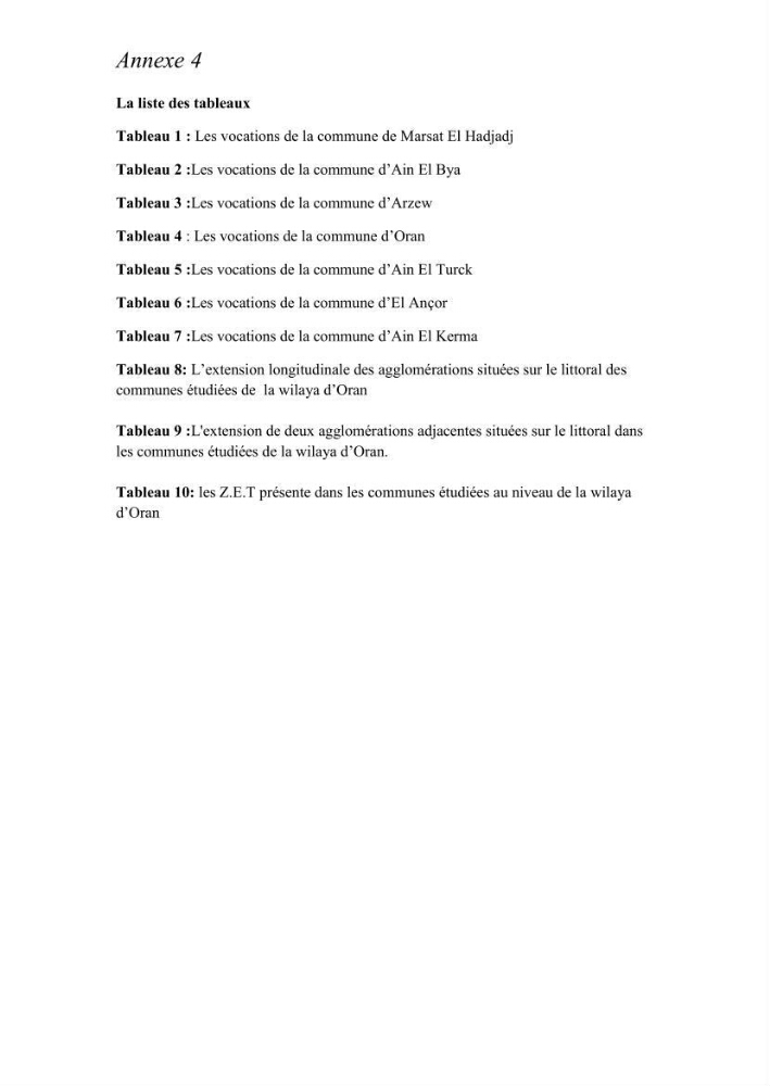 Evaluation de la mise en oeuvre de la loi n° 02-02 relative à la protection et à la valorisation du littoral au niveau de la wilaya d\'Oran