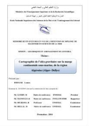 Cartographie de l'aléa gravitaire sur la marge continentale sous-marine, de la région Algéroise ( Alger-Dellys).: