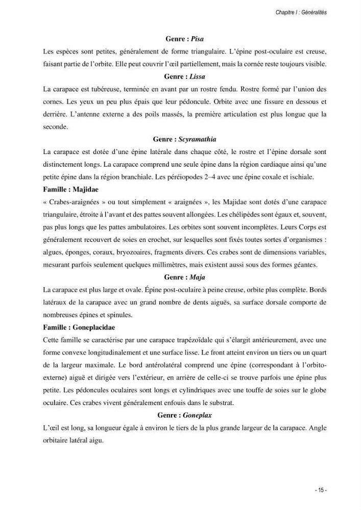 Les crabes chalutés dans le bassin algérien: systématique, Ecologie et Dynamique des populations exploitées