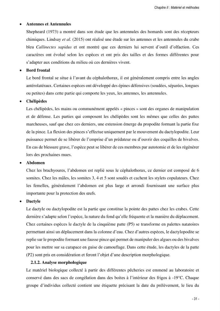 Les crabes chalutés dans le bassin algérien: systématique, Ecologie et Dynamique des populations exploitées