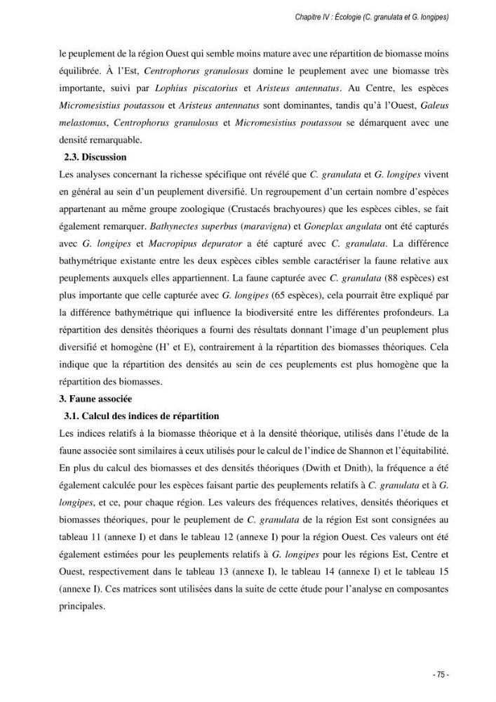 Les crabes chalutés dans le bassin algérien: systématique, Ecologie et Dynamique des populations exploitées