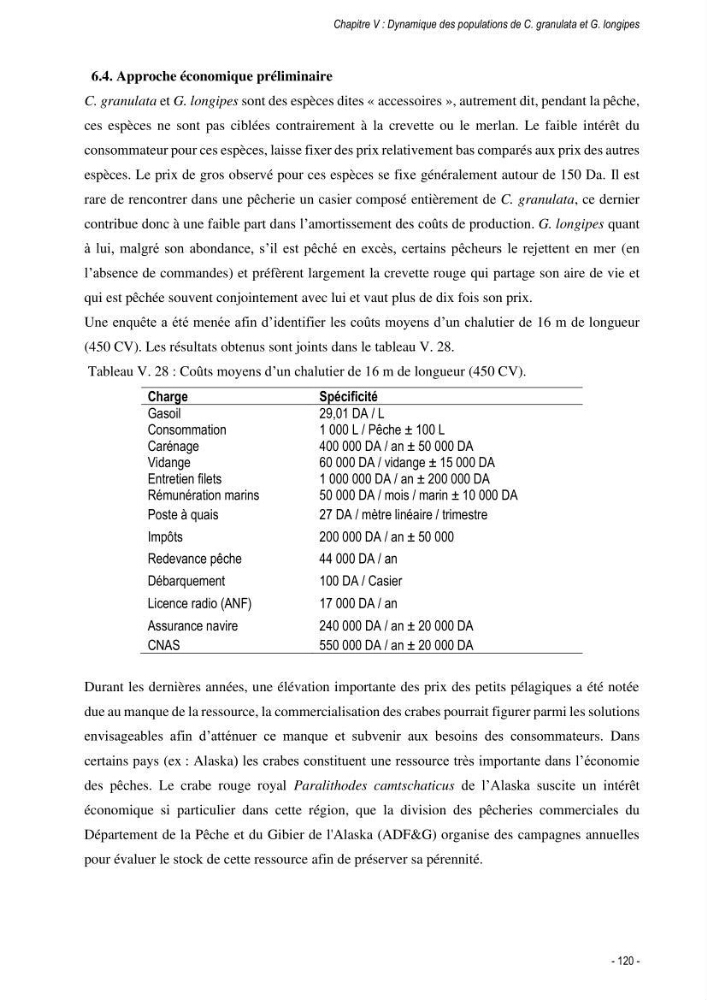 Les crabes chalutés dans le bassin algérien: systématique, Ecologie et Dynamique des populations exploitées