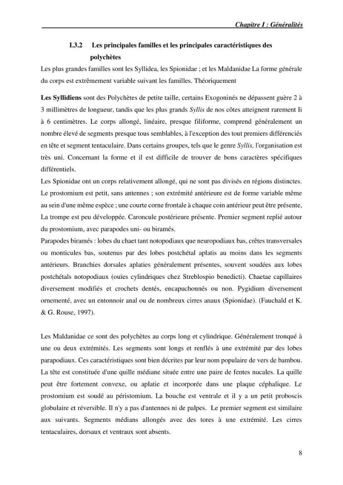Inventaire de référence des polychètes de la côte algérienne composante de la base des données BANBIOM:
