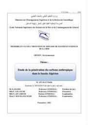 Etude de la pénétration du carbone anthropique dans le bassin algérien: