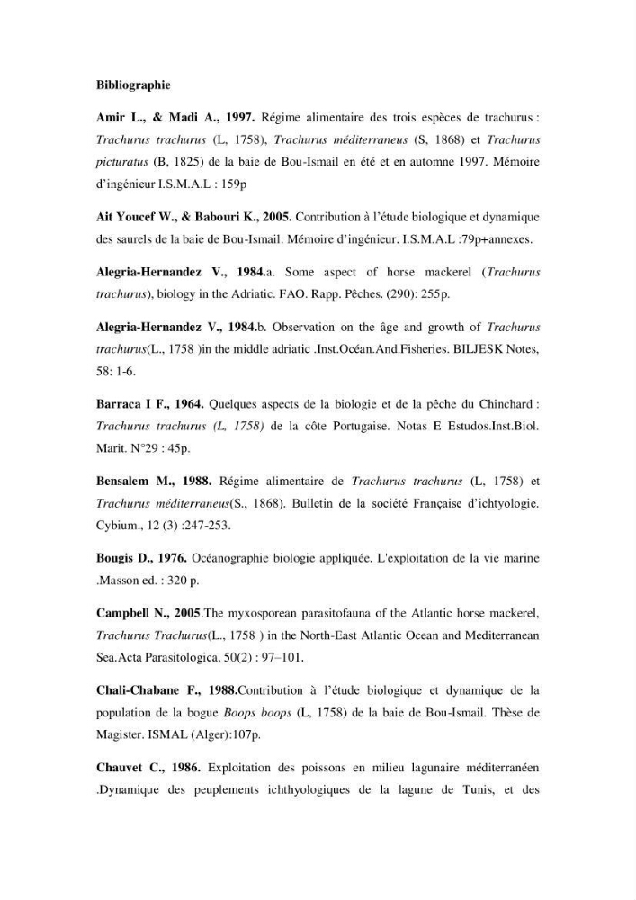 Suivi des paramètres physico-chimiques et des sels nutritifs dans la baie d\'El-Djamila