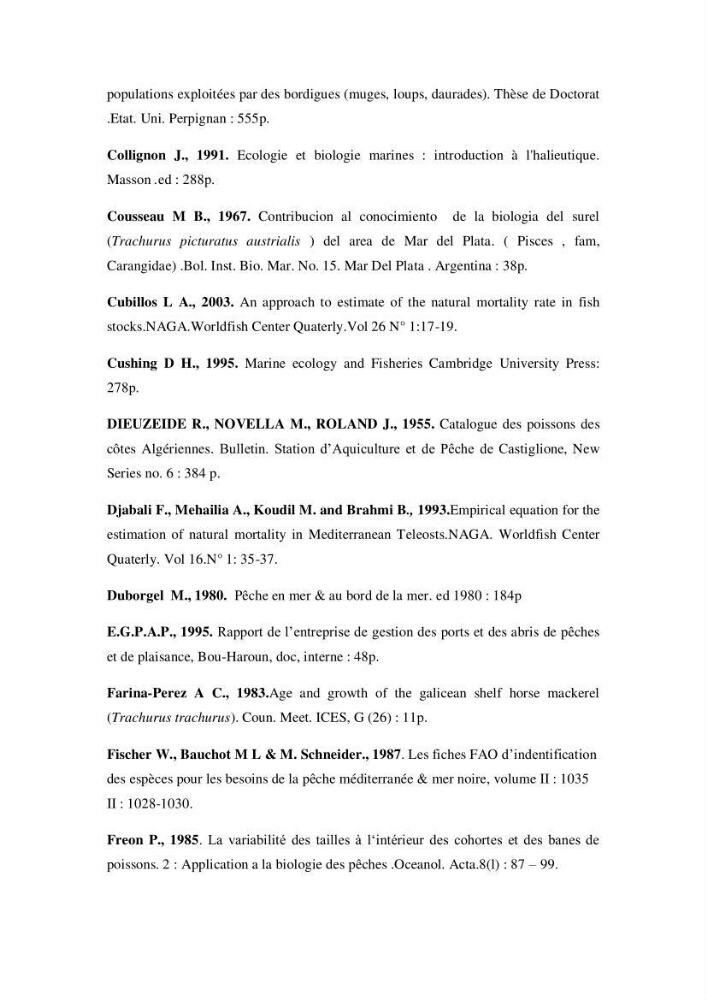 Suivi des paramètres physico-chimiques et des sels nutritifs dans la baie d\'El-Djamila