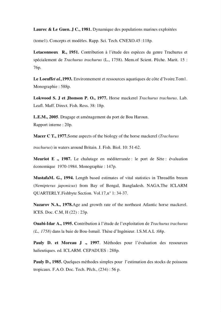 Suivi des paramètres physico-chimiques et des sels nutritifs dans la baie d\'El-Djamila