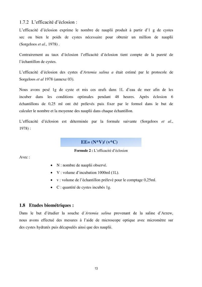 Mise en évidence des performances d\'élevage de différentes souches d\'Artémiz salina existantes en Algerie