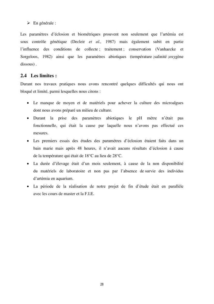 Mise en évidence des performances d\'élevage de différentes souches d\'Artémiz salina existantes en Algerie