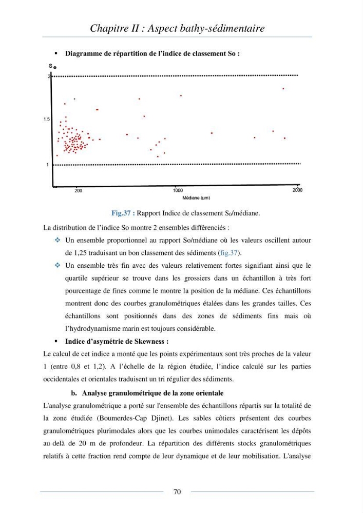 Mise en place d\'une base de donnée sédimentologique dans le domaine côtier de la grande baie de zemmouri : Etablissement de la carte morpho- sédimentaire