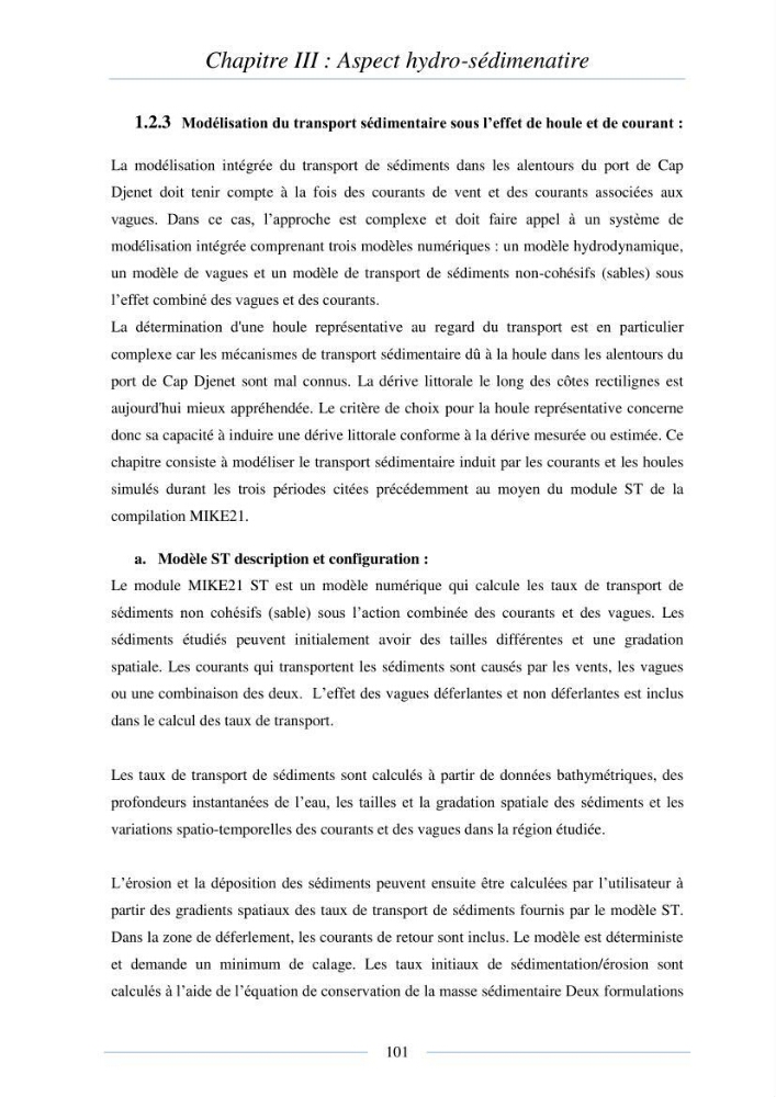 Mise en place d\'une base de donnée sédimentologique dans le domaine côtier de la grande baie de zemmouri : Etablissement de la carte morpho- sédimentaire