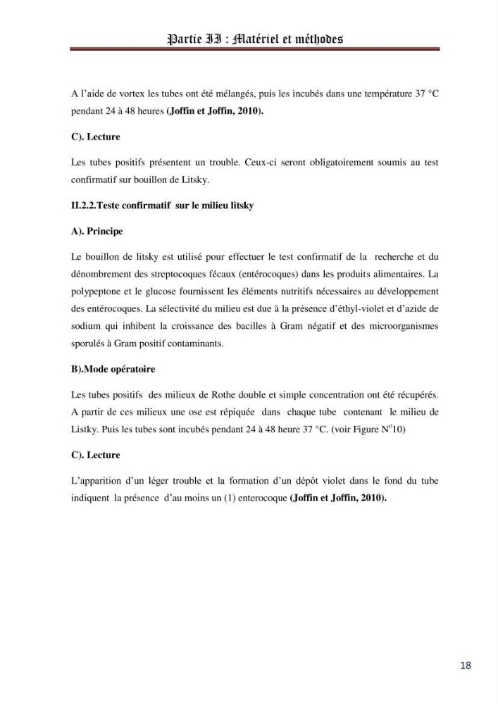 La recherche des entérocoques producteurs d\'histamine dans la chair du thon frais: